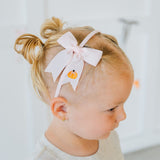 Pumpkin Embroidered Bow Headband