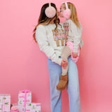 Pastel Nutcracker Patch Christmas Women's Sweatshirt - Natural