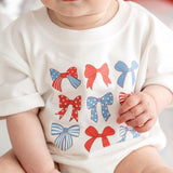 Patriotic Cutie Short Sleeve Romper - White