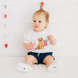 Patriotic Pup Patch Short Sleeve Romper