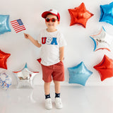 Patriotic Smiley Patch Trucker Hat - Red/White