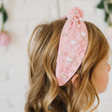 Pearl Heart Gemstone Headband - Small