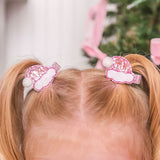 Pink Christmas Santa Hat Clip Set
