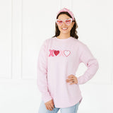 XOXO Sequin Patch Valentine's Day Women's Sweatshirt - Ballet