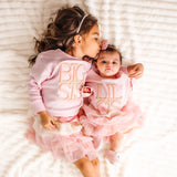 Lil Sis Pearl Patch Long Sleeve Romper - Ballet