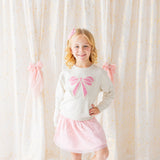 Pearl Bow Patch Sweatshirt - Natural