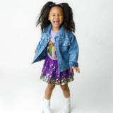 Purple Glitter Bow Clip Set