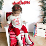 Best Gift Ever Christmas Long Sleeve Romper - White