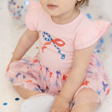 Red, White, & Cute Short Sleeve Tutu Bodysuit