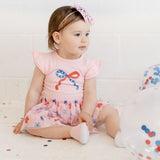 Red, White, & Cute Tulle Bow Baby Headband