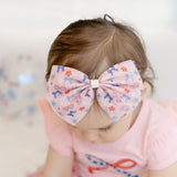 Red, White, & Cute Tulle Bow Baby Headband