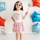 Red, White, & Cute Tulle Bow Headband