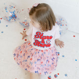 Red, White, & Cute Tulle Bow Headband