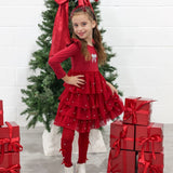 Ruby Red Velvet Coquette Bow Clip