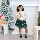 Gingerbread Sequin Patch Christmas Sweatshirt - Natural