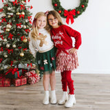 Gingerbread Sequin Patch Christmas Sweatshirt - Natural