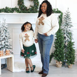 Gingerbread Sequin Patch Christmas Sweatshirt - Natural