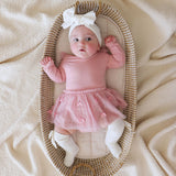 Satin Bow Long Sleeve Tutu Bodysuit