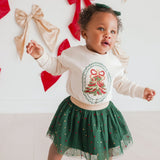 Sequin Christmas Tree Patch Long Sleeve Romper