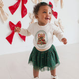 Sequin Christmas Tree Patch Long Sleeve Romper