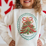 Sequin Christmas Tree Patch Sweatshirt