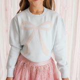Shimmer Bow Intarsia Sweater