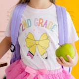 Second Grade Pencil Bow Short Sleeve T-Shirt - Ballet