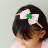 Shamrock Lace St. Patrick's Day Bow Baby Headband