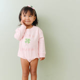 Lucky Charm St. Patrick's Day Long Sleeve Romper - Ballet