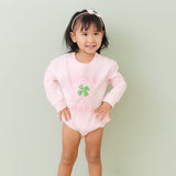 Lucky Charm St. Patrick's Day Long Sleeve Romper - Ballet