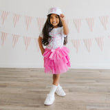 Raspberry Bow Tiered Tutu Skirt