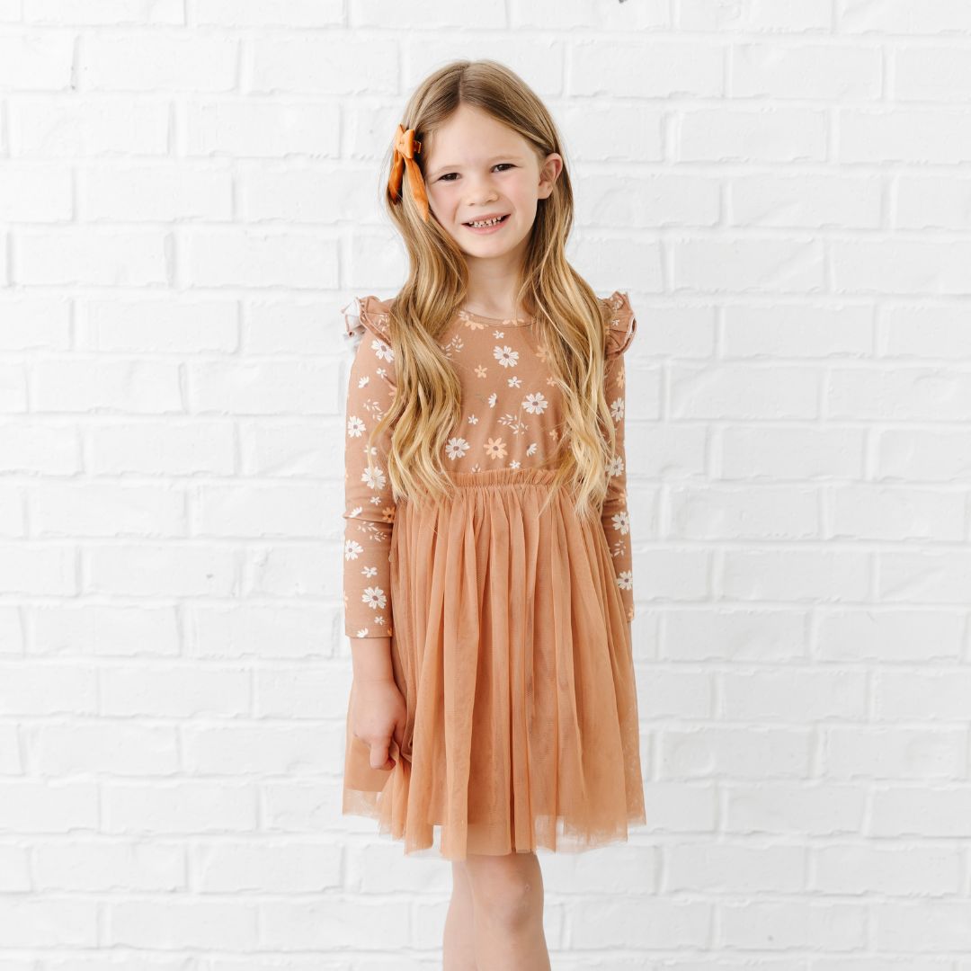Ditsy Fall Floral Long Sleeve Tutu Dress – Sweet Wink