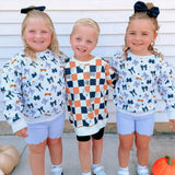 Boo Checkered Halloween Sweatshirt - Natural