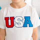 USA Patch Short Sleeve T-Shirt - White
