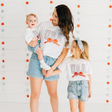 USA Stars & Bow Patch Women's Short Sleeve T-Shirt - White