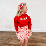 XOXO Sequin Patch Valentine's Day Sweatshirt - Red