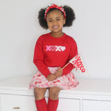XOXO Sequin Patch Valentine's Day Sweatshirt - Red
