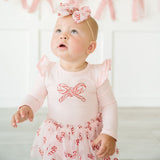 Candy Cane Confetti Christmas Long Sleeve Tutu Bodysuit