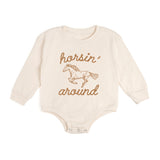 Horsin' Around Western Long Sleeve Romper