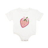 Strawberry Patchwork Short Sleeve Romper