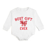 Best Gift Ever Christmas Long Sleeve Romper