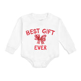 Best Gift Ever Christmas Long Sleeve Romper