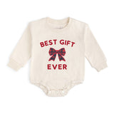 Best Gift Ever Patch Christmas Long Sleeve Romper