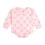 Bow Trellis Long Sleeve Romper - Ballet