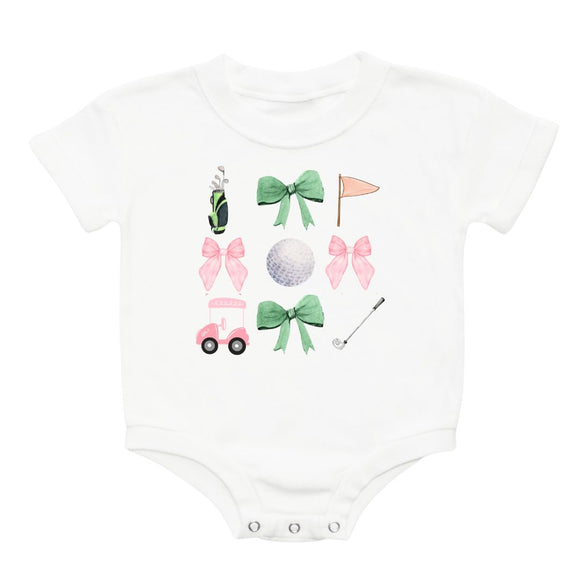 Coquette Golf Girl Short Sleeve Romper - White
