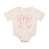 Ditsy Floral Bow Patch Short Sleeve Romper
