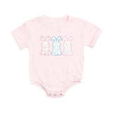 Floral Bunny Patch Easter Short Sleeve Romper - Ballet