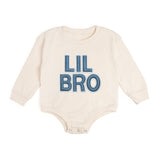 Lil Bro Embroidered Patch Long Sleeve Romper