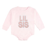 Lil Sis Embroidered Patch Long Sleeve Romper