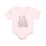 Lil Sis Embroidered Patch Short Sleeve Romper
